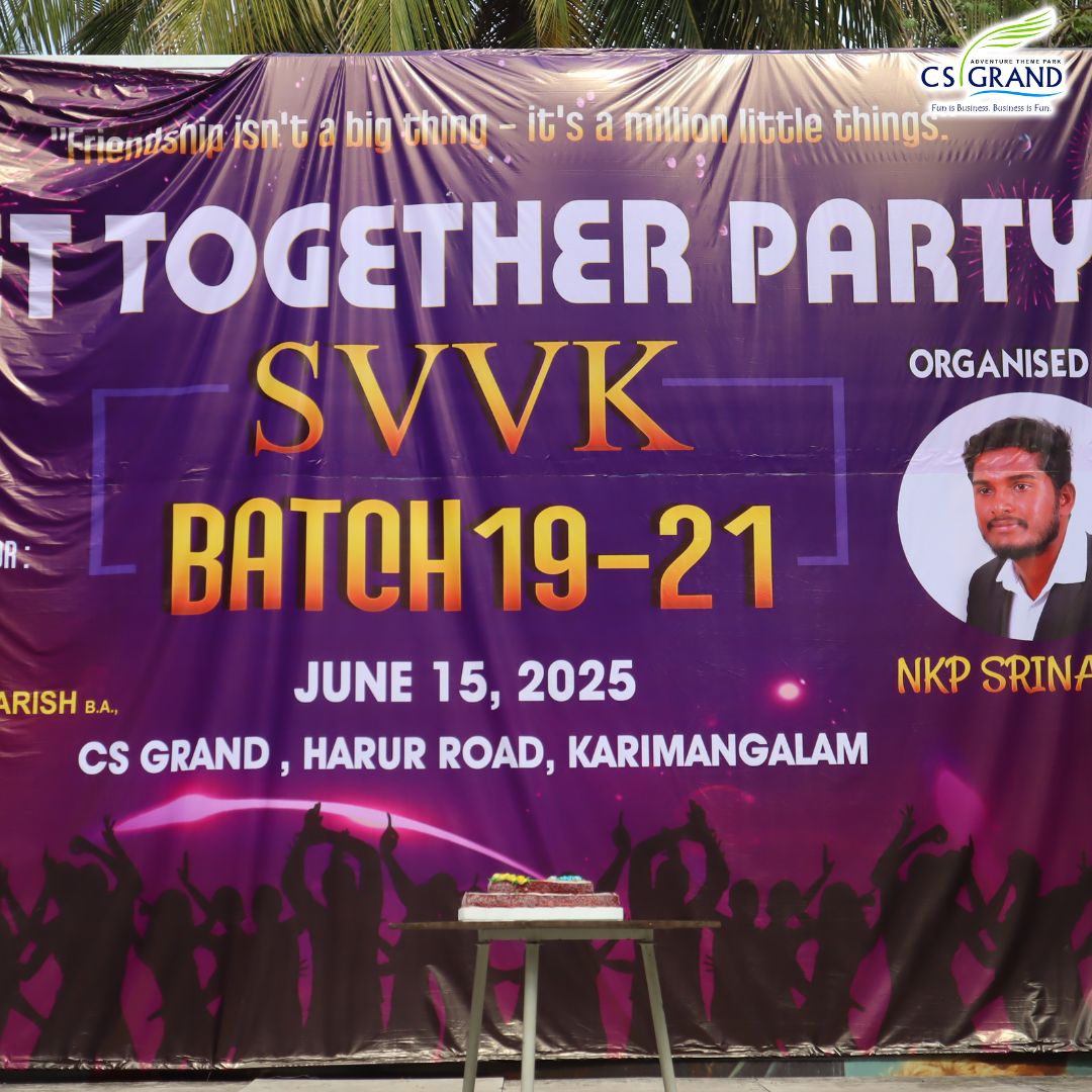 CsGrand1's tweet photo. Relive. Revive. Bring Back the Vibe. Sri Vijay Vidhyalaya Matric Higher Secondary School 2019-21 BATCH GET TOGETHER at CS Grand! Book our venue for your next reunion, call 08012990000
https://t.co/asue8TPF3B
#CSGrand #Dharmapuri #SVVK #GetTogether #Students #FunTime #Bonding https://t.co/E7ZmHoz2d0