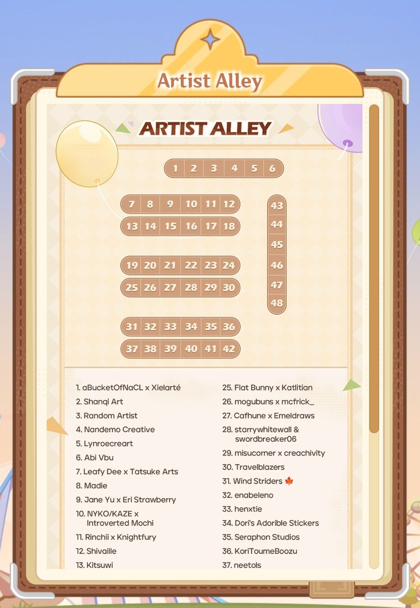 _RAAlliance's tweet image. Hoyo just released the Artist Alley Map ✨
See y'all at #HoyoFest2025
We are at table 3 🫶