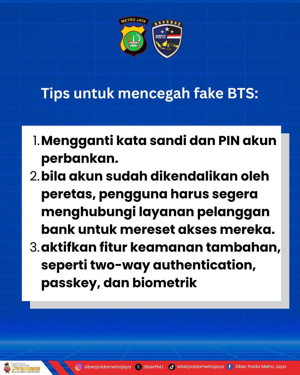 Pernah sinyal hilang tiba-tiba?
Hati-hati, bisa jadi kamu kena Fake BTS!

Fake BTS = alat ilegal yang nyamar jadi menara resmi.
Modusnya: kirim SMS jebakan ke HP sekitar.
#FakeBTS #KejahatanDigital #WaspadaSiber