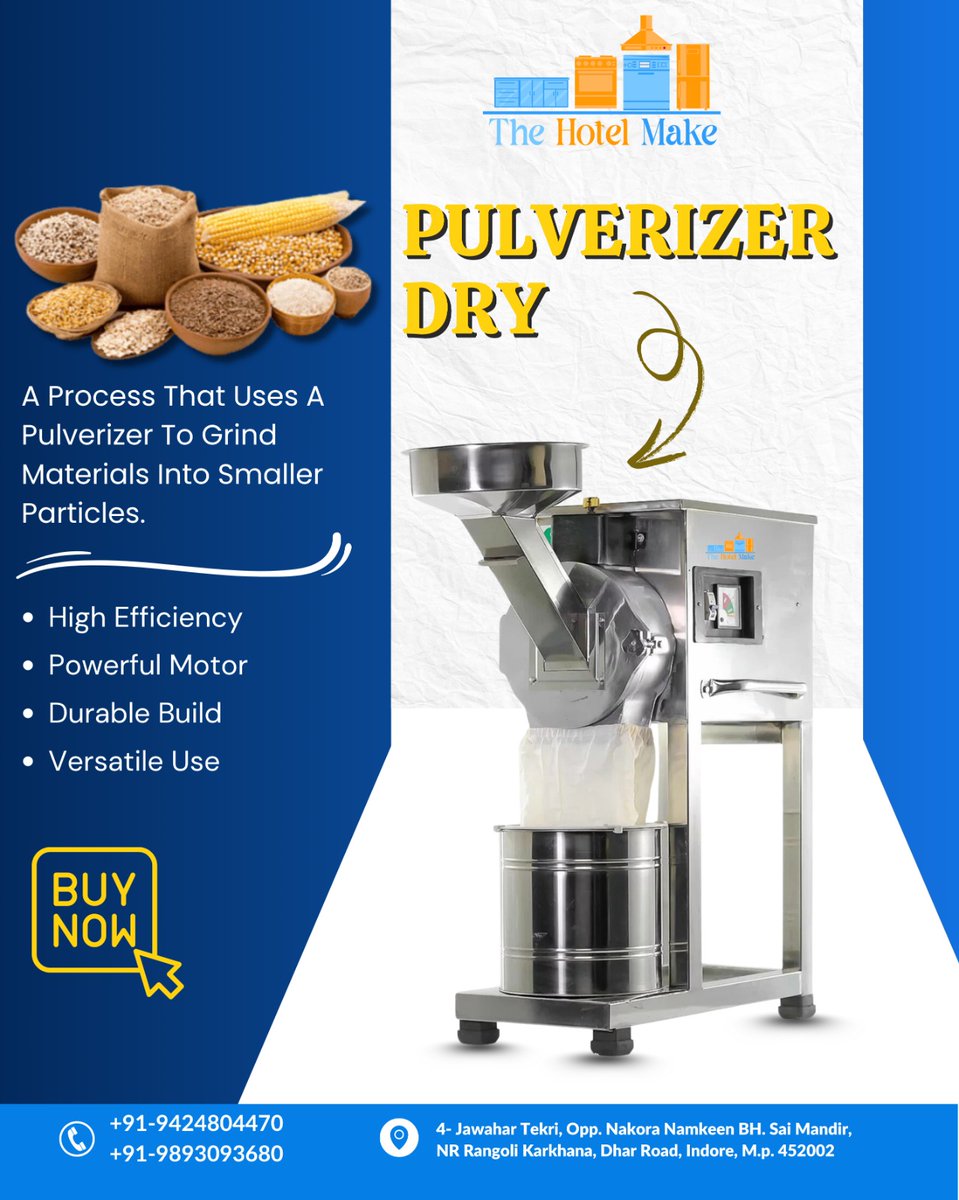 thehotelmake's tweet image. 🌾 Grind it Fine, Every Time!
Unleash unmatched power and precision with our Dry Pulverizer – perfect for spices, grains, and herbs.
.
#TheHotelMake #PulverizerMachine #DryGrinder #SpiceGrinder #hotelKitchenTools #HotelSupplies #hotelKitchenApplianceshotel