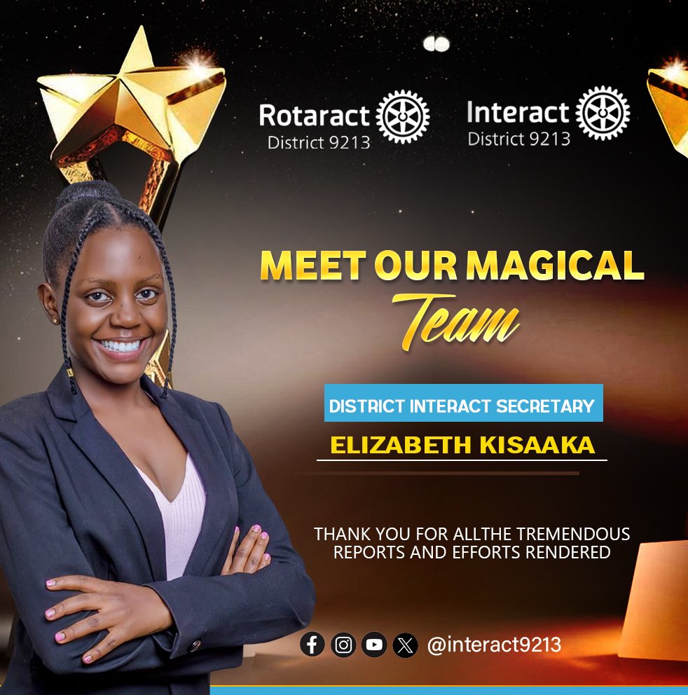 As we wind up 🥳🥳🥳the magical year.  Let's appreciate the magical interact team🥳🥳🥳🥳 for the time.. fund.. skills and efforts rendered to such an extraordinary year of interact service <a href="/rotaractseeta/">Rotaract Club of Seeta</a> <a href="/RotaractD9213/">Rotaract District 9213</a> <a href="/MuwanguziAlex11/">DRRN Muwanguzi Alex</a> <a href="/rotaryd9213/">Rotary District 9213</a>  @interact9212