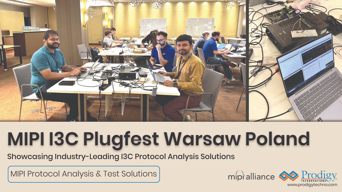 prodigytechno's tweet image. ✅ Successful showing at #MIPI I3C Plugfest 2025!
Prodigy showcased real-time protocol analysis, error injection & host/target simulation for I3C.
🧪 Trusted for R&D, validation & production
🔗 prodigytechno.com/i3c-protocol-s…
#I3C #ProtocolAnalyzer #MIPIPlugfest