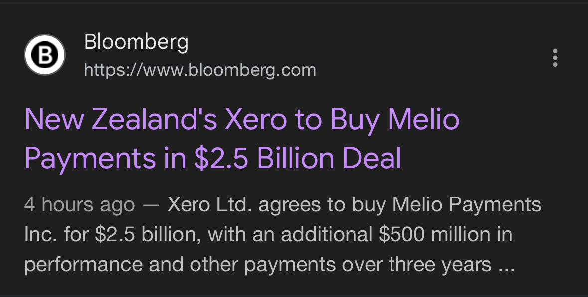 Adam Fisher (@adamrfisher) on Twitter photo 🥂Melio's (<a href="/MelioPayments/">Melio Payments</a>) journey takes an exciting turn today as the company has agreed to be acquired by <a href="/Xero/">Xero</a> . I’m thrilled for the remarkable team that built Melio over the last 7.5 years. <a href="/matanbar/">Matan Bar</a>, <a href="/IlanAtias/">Ilan Atias</a>, & Tomer Barel are exceptional individuals and leaders, and 🥂Melio's (<a href="/MelioPayments/">Melio Payments</a>) journey takes an exciting turn today as the company has agreed to be acquired by <a href="/Xero/">Xero</a> . I’m thrilled for the remarkable team that built Melio over the last 7.5 years. <a href="/matanbar/">Matan Bar</a>, <a href="/IlanAtias/">Ilan Atias</a>, & Tomer Barel are exceptional individuals and leaders, and