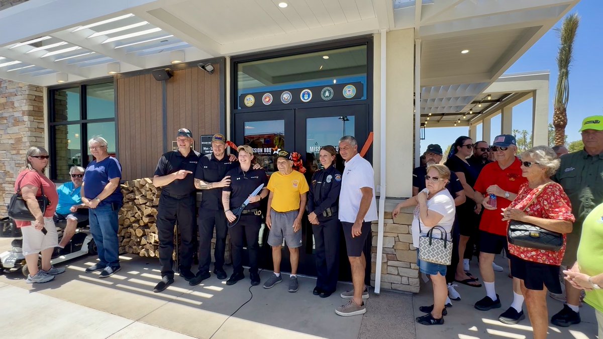 Surprise Economic Development (@surpriseecondev) on Twitter photo Today <a href="/MissionBBQ/">MISSION BBQ</a> held the grand opening celebration for their new location in Surprise that paid tribute to the brave men and women who serve our country and keep our community safe.
Bill Kraus, MISSION BBQ Co-Founder and Co-Owner, and Dave Dotterer, Vice President of Today <a href="/MissionBBQ/">MISSION BBQ</a> held the grand opening celebration for their new location in Surprise that paid tribute to the brave men and women who serve our country and keep our community safe.
Bill Kraus, MISSION BBQ Co-Founder and Co-Owner, and Dave Dotterer, Vice President of