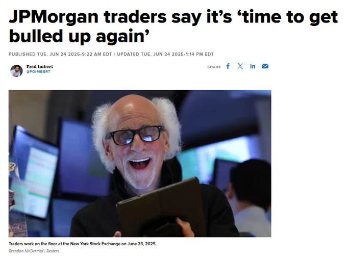 🚨 BREAKING : "JP Morgan: Tutte le strade portano a massimi storici per le azioni"