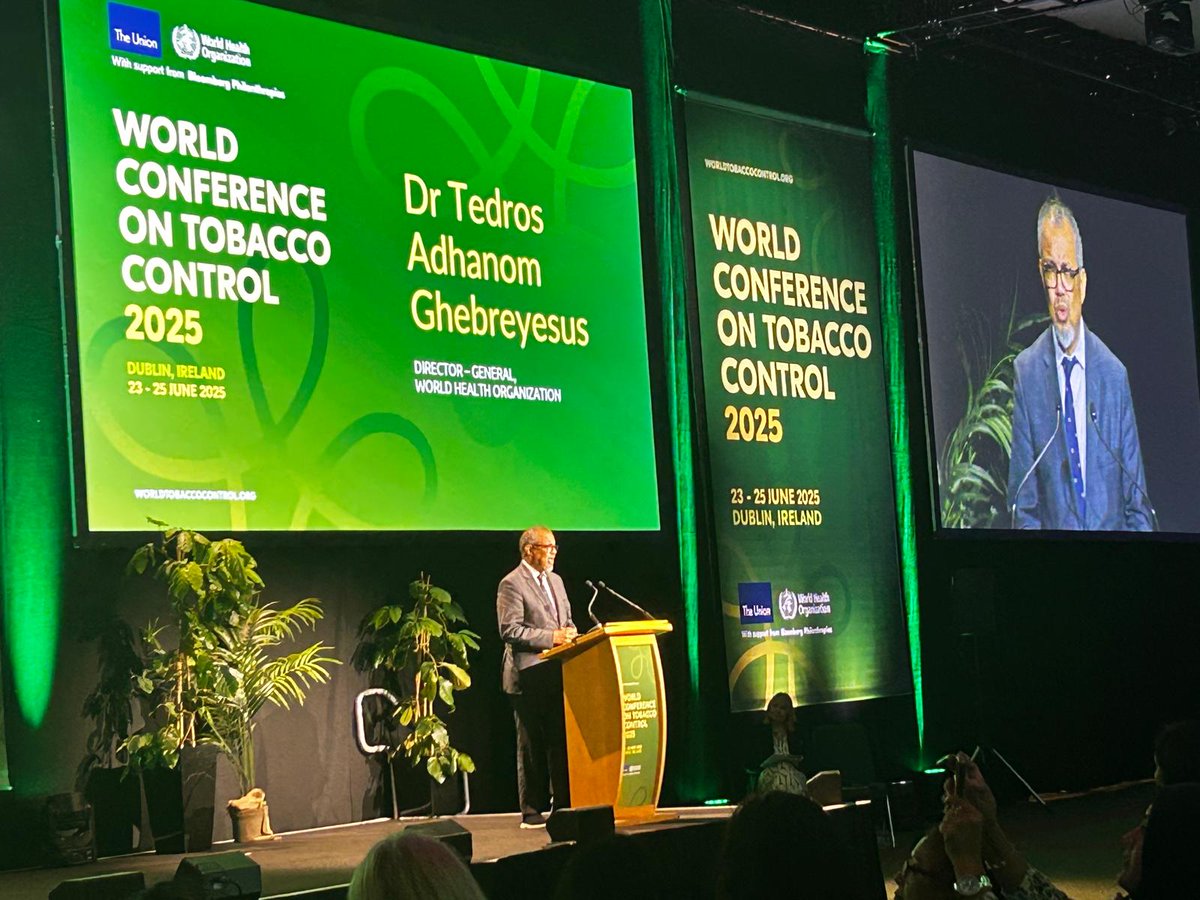 HEALTH CLUSTER (@sayof_health) on Twitter photo 🚭 Tobacco kills no matter how it’s packaged.
At #WorldConferenceonTobaccoControl, <a href="/DrTedros/">Tedros Adhanom Ghebreyesus</a> urged leaders to take action: Implement at least ONE best-practice of <a href="/WHO/">World Health Organization (WHO)</a> MPOWER measure within the next year.
#SouthernAfricaYouth #WCTC2025 <a href="/WCTC_official/">World Conference on Tobacco Control</a> 🚭 Tobacco kills no matter how it’s packaged.
At #WorldConferenceonTobaccoControl, <a href="/DrTedros/">Tedros Adhanom Ghebreyesus</a> urged leaders to take action: Implement at least ONE best-practice of <a href="/WHO/">World Health Organization (WHO)</a> MPOWER measure within the next year.
#SouthernAfricaYouth #WCTC2025 <a href="/WCTC_official/">World Conference on Tobacco Control</a>