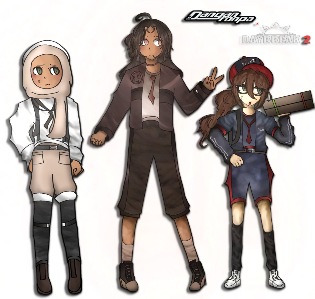 Alixcei's tweet photo. Hi!

[ seoung is meant to be here but i'm literally too tired of drawing to do seoung at the moment. ]

They don't know what's about to come..

spolier: these 3 get executed.

enjoy!

#DayBreakroblox #robloxdaybreak #Daybreak2 https://t.co/K8JUY99twd