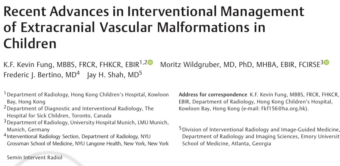 irhkch's tweet image. What’s new for vascular malformations in kids? 🔥

Check out our review article discussing  #bleomycin #electrosclerotherapy, thermal ablation &amp;amp; role of IR in the era of targeted therapy 🧬 

Link to article: researchgate.net/publication/39…

Thank you @MattHawkinsMD for inviting us!