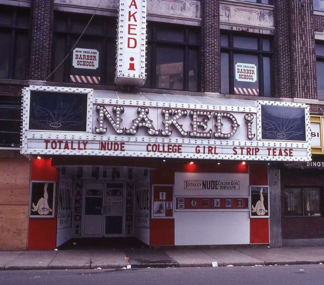 OldSchoolBoston's tweet photo. Thanks to Robert Post for sharing this one! Naked I Combat Zone. (Robert Post photo) @ChristianArcand https://t.co/Ckhq3pzvQt