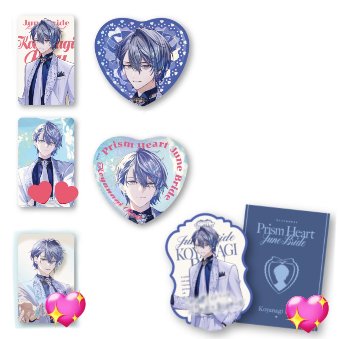 nagi__0108's tweet photo. 【交換】 にじさんじ Prism Heart June Bride 缶バッジ フォト風カード Aグループ ジューンブライド ジュンブラ チェキ 特典 
譲:画像1~3
求:画像4（💖最優先）

郵送、都内手渡し可能です。

3枚目右端のみ初期不良ございますため、ご了承の上お声かけください。 https://t.co/2y852CND84