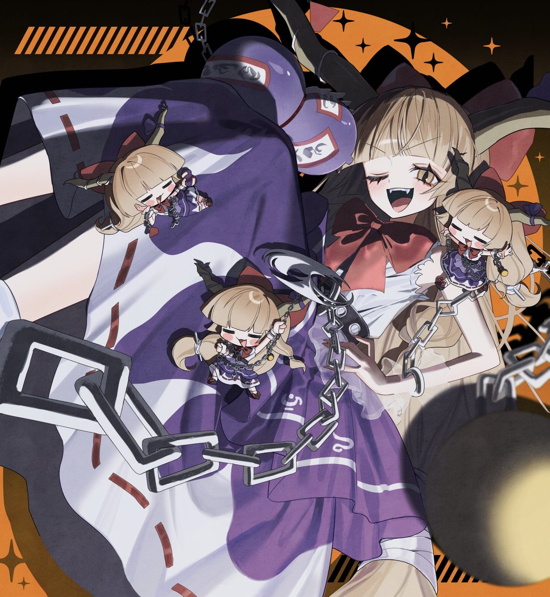 rbontyo's tweet image. リクエストありがとうございました！萃香ちゃん　#Skeb #Commission
