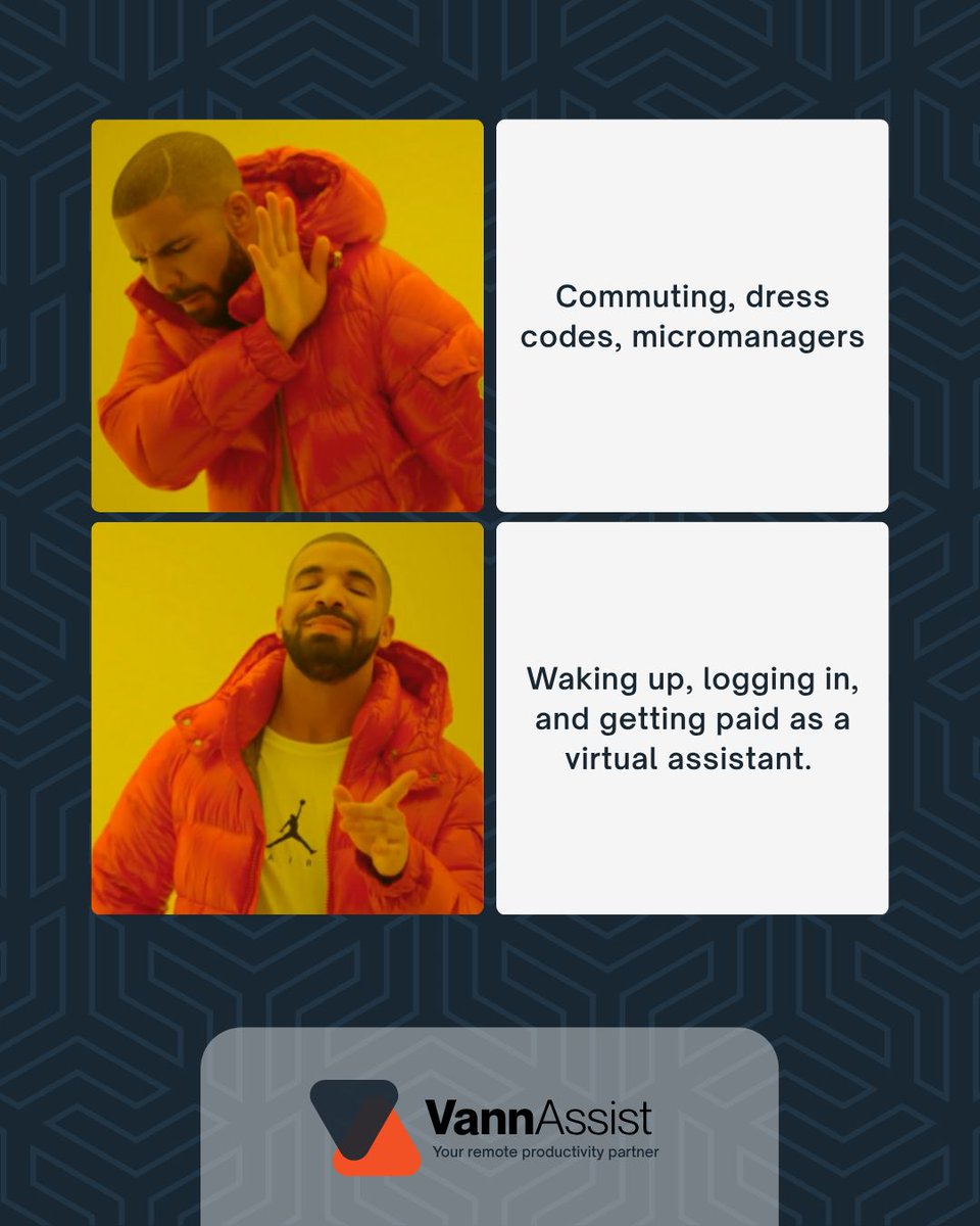 VannAssist's tweet photo. 𝐌𝐲 𝐤𝐢𝐧𝐝 𝐨𝐟 𝟗 𝐭𝐨 𝟓 😎

Why deal with traffic, office politics, and dress codes when you can work from your laptop in pajamas — and still earn a solid income? https://t.co/jBjJ8heuy6