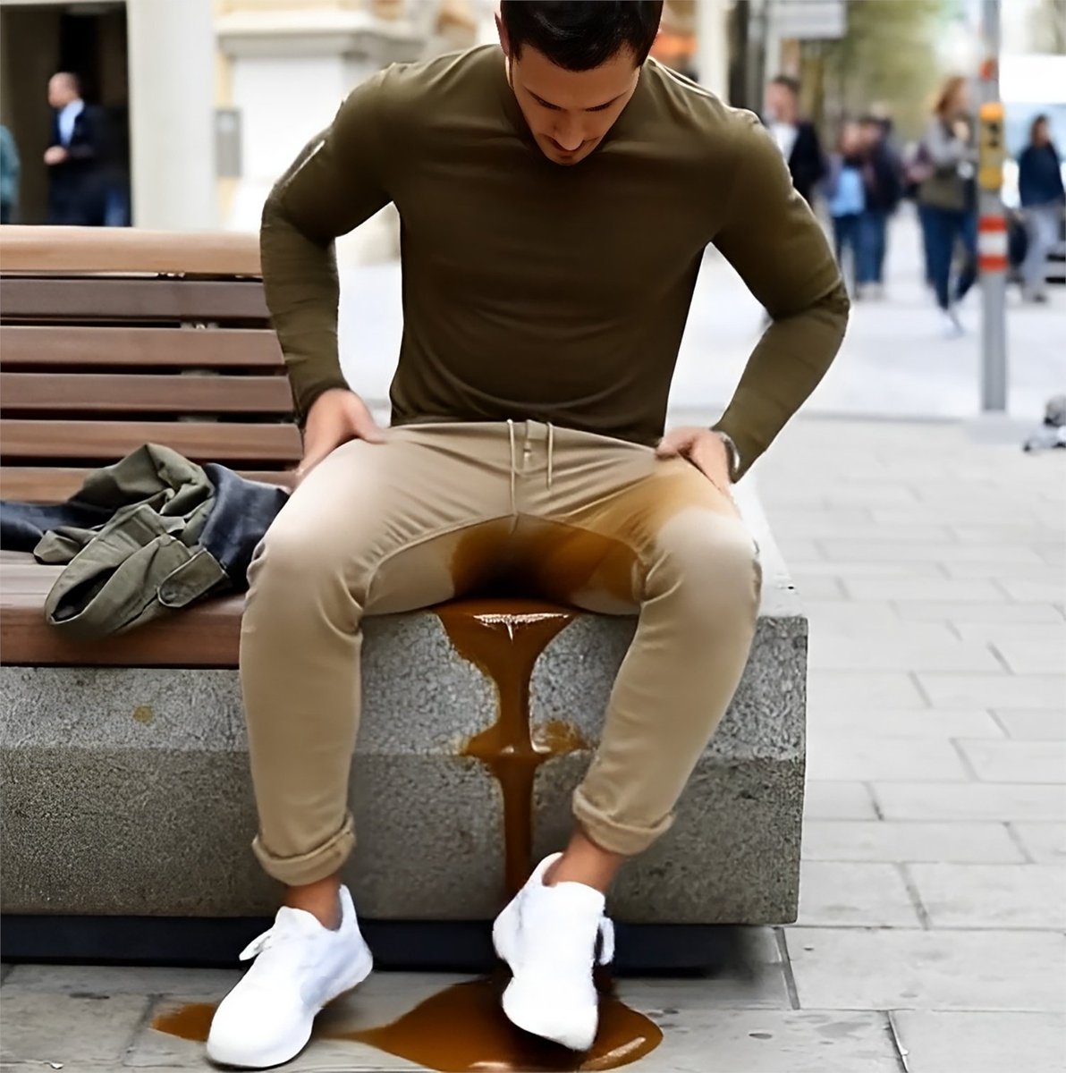ManSuitsPoop's tweet photo. He shit himself on a bench while waiting for his friends💩
#poopinginpants #pantspooping #pantsmessing https://t.co/5DkD6Tx5P6