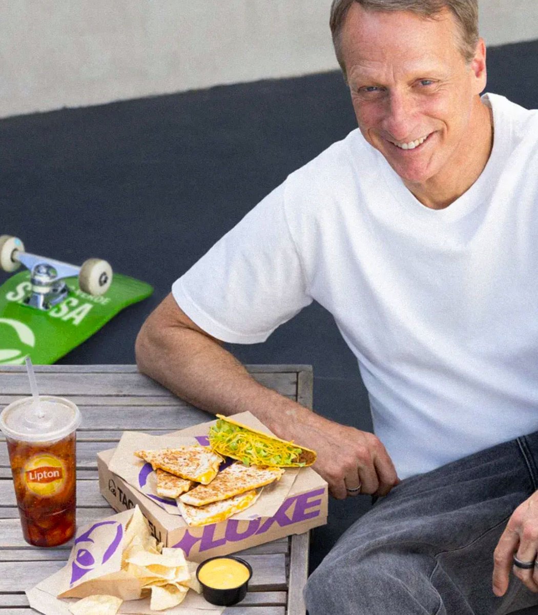 Taco Bell is releasing a Tony Hawk Luxe Cravings meal next month in collaboration with the Tony Hawk Pro Skater 3 + 4 game coming just  on July 11th 

It will launch with exclusive Pro Skater 3+4 in-game rewards