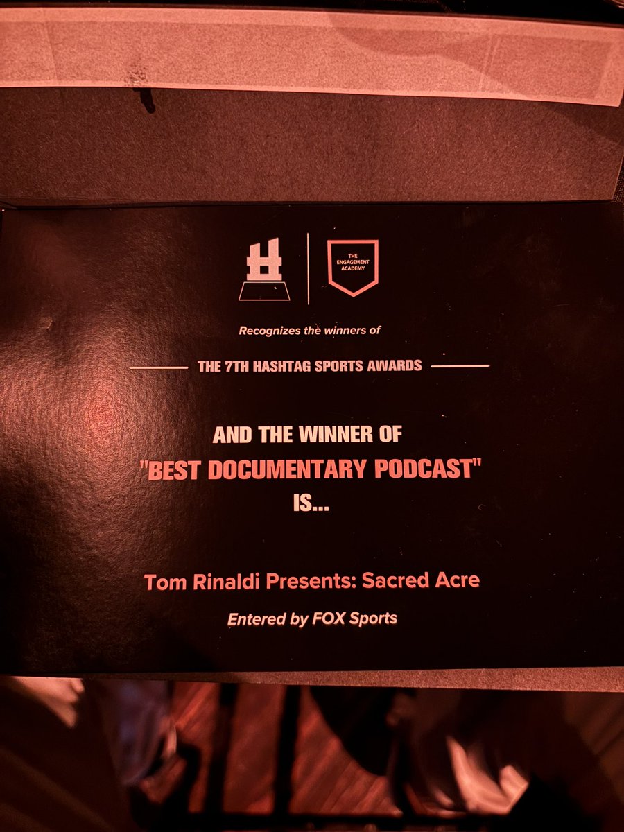 <a href="/HashtagSports/">Hashtag Sports</a> No jinxes… we got it. Humbled to win. Way to bring it home <a href="/SabinoSports/">David Sabino</a> <a href="/djsteveporter/">Steve Porter</a> <a href="/porterhousemdia/">PorterHouse Media</a> <a href="/blueduckmedia/">Blue Duck Media</a>  <a href="/paigekeffer/">Paige Keffer</a> 

An awesome team, led by Tom. He’s not on X, but he’s the best storyteller and teammate.

<a href="/aaronwthomas/">Aaron Thomas</a> thank you for your everything. For Ed!