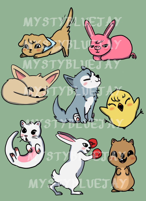 Mystybluejay's tweet photo. Some skzoo sticker freebies I made when i went to the concert!

#Straykidsfanart #StrayKids_dominATE https://t.co/iyYm2BfGLj