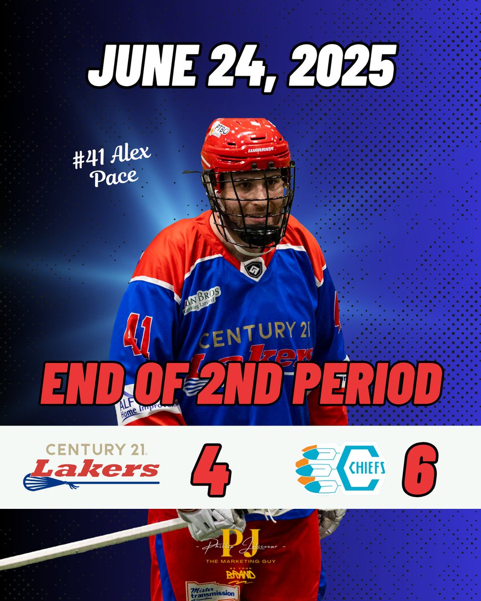 Don't love the score, but if you love lacrosse, tune in for the third period! Our only goal in the second came from Joe Resetarits, who completes the hat trick.