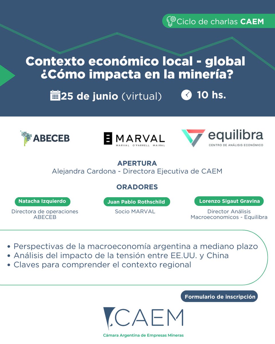 LorenzoSigautGravina (@lsigautgravina) on Twitter photo Mañana a las 10 Am estaré presentando las perspectivas económicas para la Argentina en el ciclo de Charlas (virtual) de <a href="/camaramineraarg/">CAEM - Cámara Argentina de Empresas Mineras</a> No te lo pierdas! Mañana a las 10 Am estaré presentando las perspectivas económicas para la Argentina en el ciclo de Charlas (virtual) de <a href="/camaramineraarg/">CAEM - Cámara Argentina de Empresas Mineras</a> No te lo pierdas!