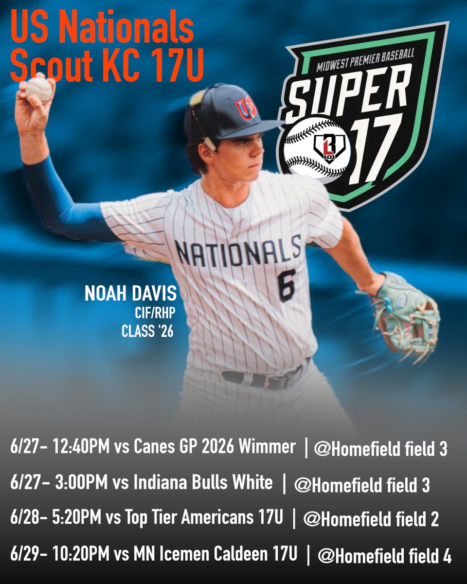Super 17's schedule this weekend for the US Nationals Scout KC.