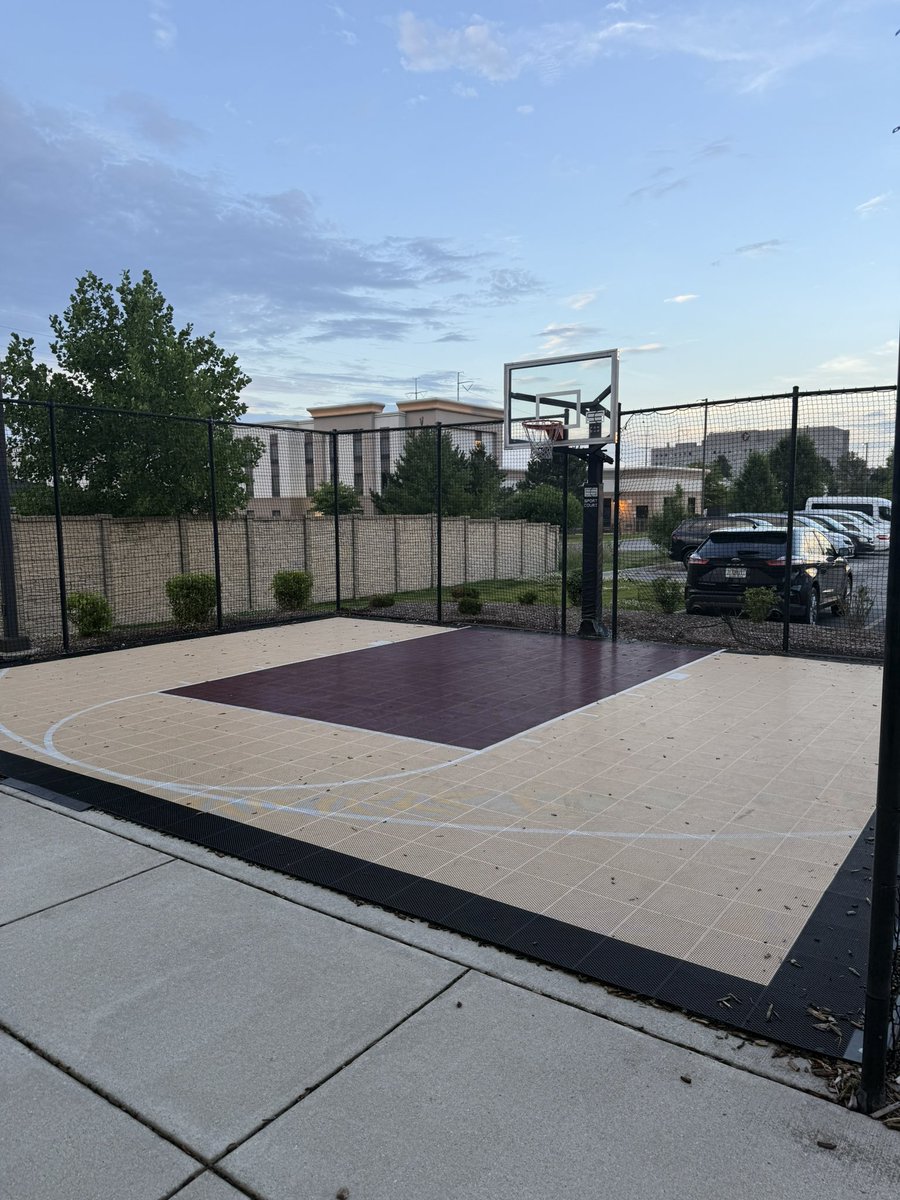 In 49 states, there’s not a basketball court at my hotel, but this is Indiana.
