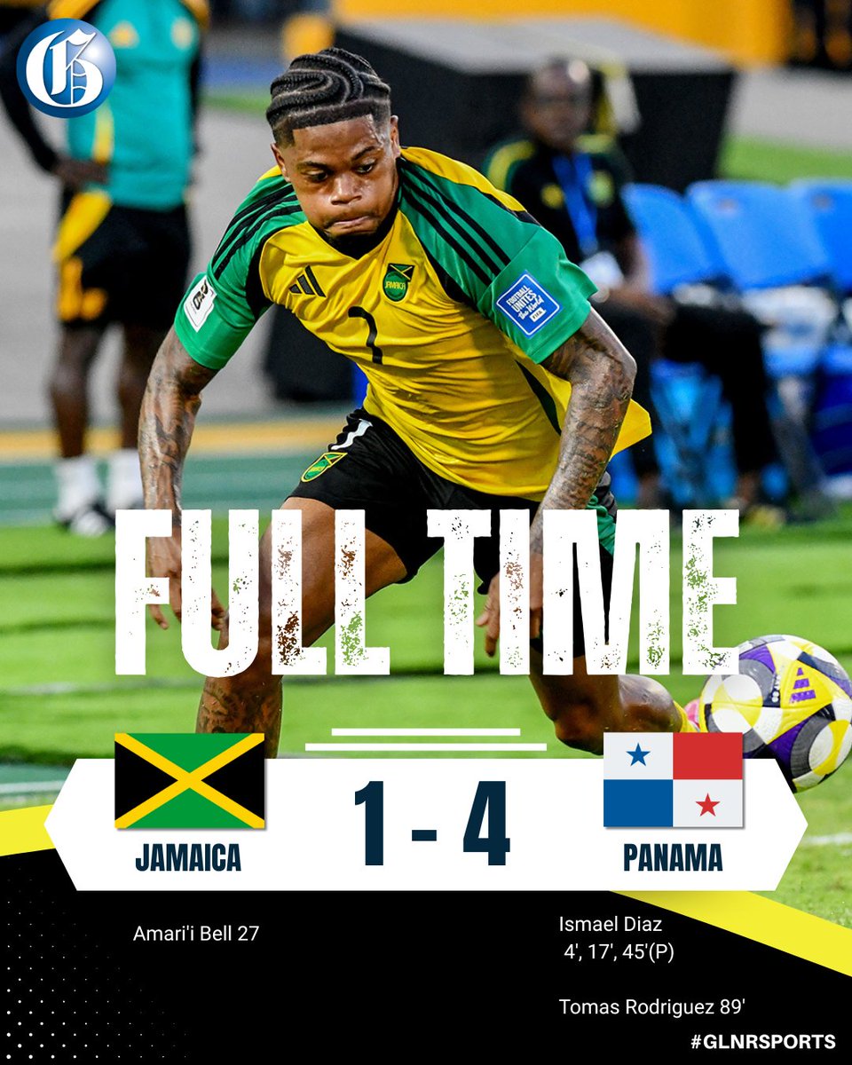 Jamaica has been eliminated from the 2025 #ConcacafGoldCup following a dominant 4–1 victory by Panama in the final Group C match at Q2 Stadium in Austin, Texas. The Reggae Boyz finish third in the group, ahead of Guadeloupe. #GLNRSports