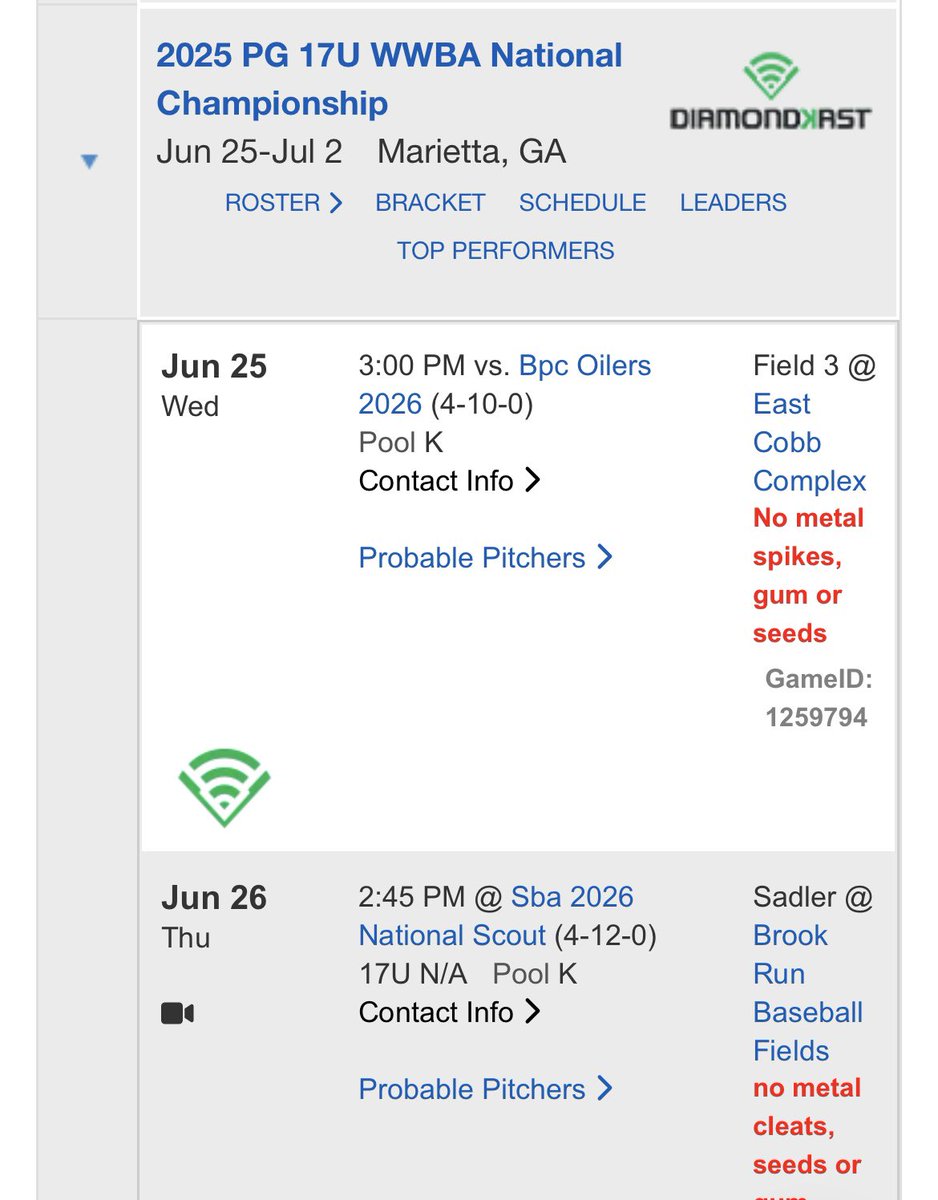 Caleb_Driessen's tweet image. Looking forward to pitching at the WWBA this week with the San Diego Padres Scout Team.  First game at East Cobb tomorrow afternoon. 

@PSTeams_ @PG_OhioValley