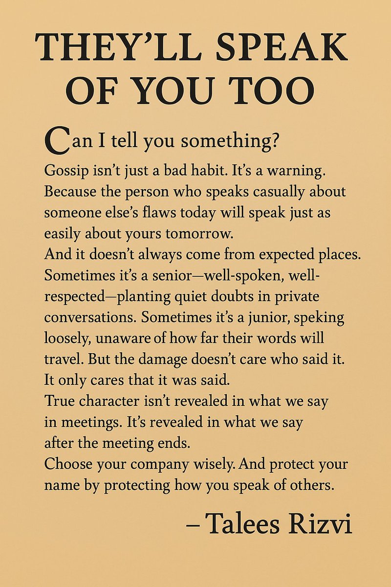 #TaleesRizvi #AI #artificialintelligence  #WordsThatStay #QuietPower #Growth #Purpose  #dream 
#QuotesOfTheDay #Truth #Value #Resilience #Clarity
#Purpose #Value #Growth #Stillness #Resilience #Boundaries #Direction #Worth #Discipline #Faith #Balance #Focus #Reset #Peace #gossip