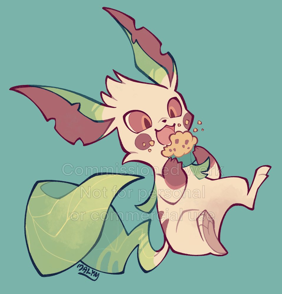 Malkee's tweet image. And for a first, a poke comish of a pikachu/leafeon character for @/Digivolvar.
Thank you! 💕