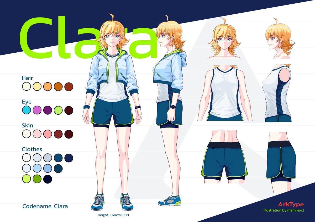 MemmoXT's tweet photo. Project ArkType's original character design: Clara. https://t.co/atKaNC5Csq