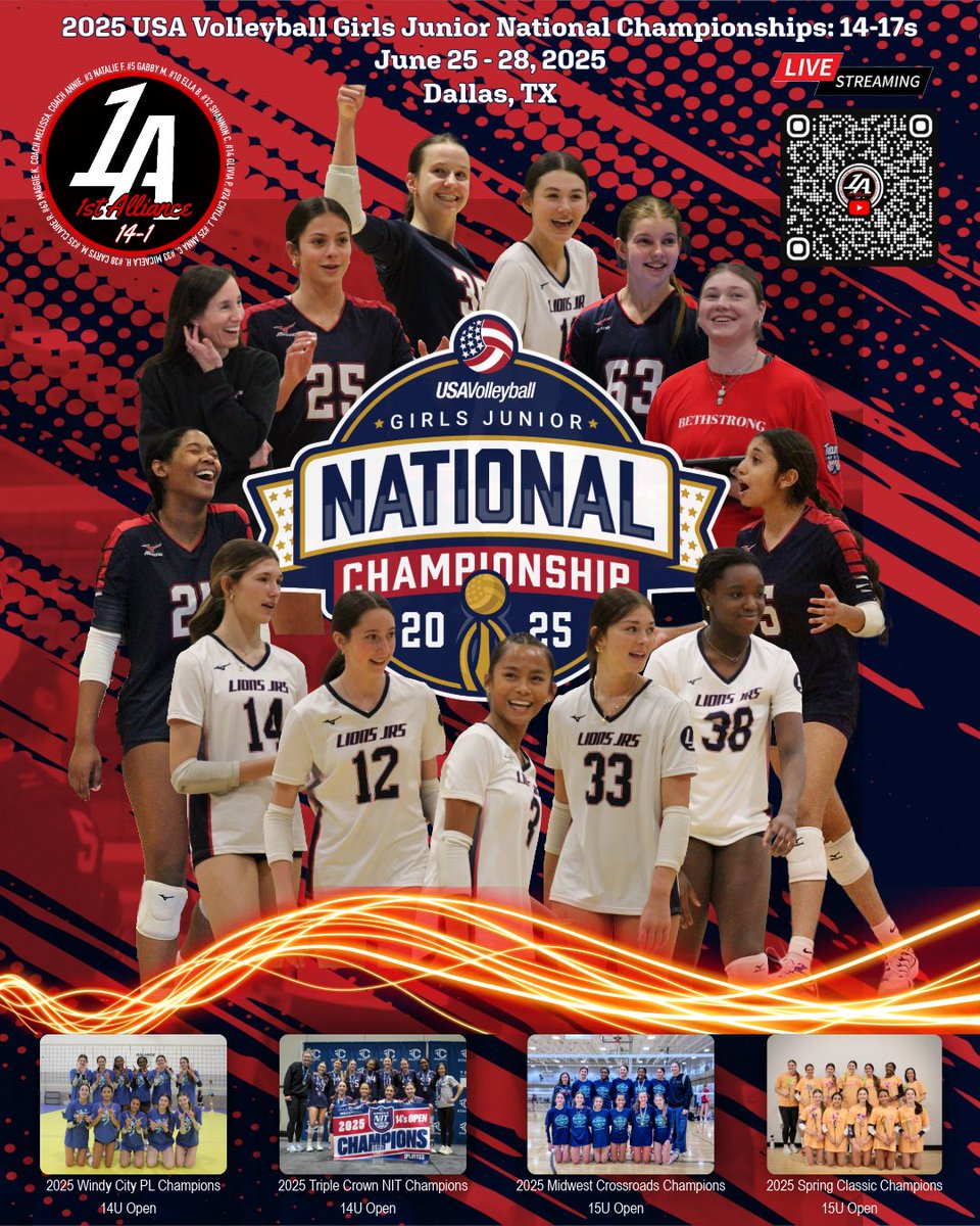 Natalie Flores (@nataliefloresvb) on Twitter photo Locked in ๐ | Game schedules โฌ๏ธ
<a href="/1stAllianceVBC/">1st Alliance VBC</a> 14-1
<a href="/usavolleyball/">USA Volleyball</a> GJNC 2025
Wednesday, 6/25
8AM v Elevation 14 Peak Crt 20
10AM v FC Elite 14 Navy Crt 21
Thursday, 6/26
8AM v OT 14 O Alex Crt 65
10AM v NPJ Bend 14 National Crt 66
12PM v Elevation 14 Cameron Crt 66 Locked in ๐ | Game schedules โฌ๏ธ
<a href="/1stAllianceVBC/">1st Alliance VBC</a> 14-1
<a href="/usavolleyball/">USA Volleyball</a> GJNC 2025
Wednesday, 6/25
8AM v Elevation 14 Peak Crt 20
10AM v FC Elite 14 Navy Crt 21
Thursday, 6/26
8AM v OT 14 O Alex Crt 65
10AM v NPJ Bend 14 National Crt 66
12PM v Elevation 14 Cameron Crt 66