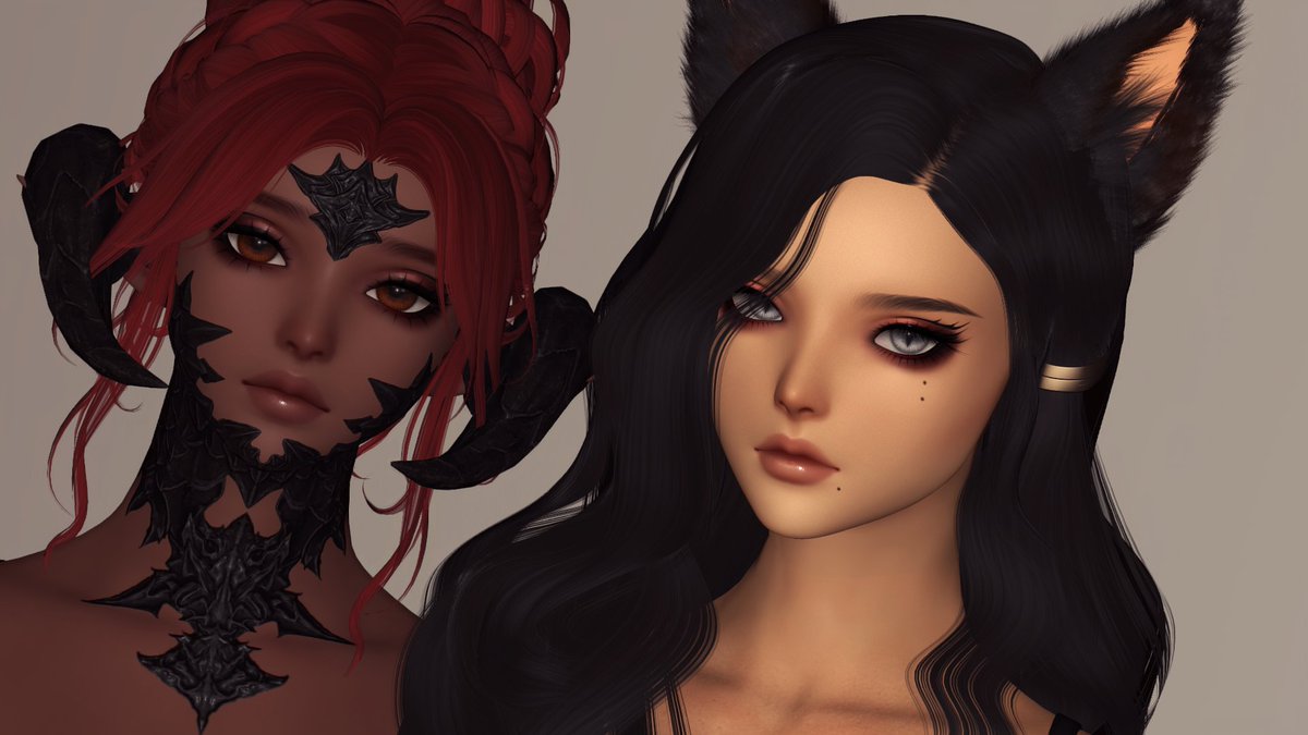 skaadiffxiv's tweet image. Cherry Bomb🍒
Makeup for Marie, Aerin and Emi.
Links in replies c: