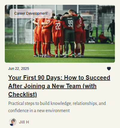 JillH1123's tweet photo. Just joined a new team and feeling lost in the shuffle?
Here’s what helped me:

 📌 Adjust expectations
 📌 Connect with others
 📌 Build a learning system
 📌 Find peace in the process

New post in my newsletter, link in comment. https://t.co/d49UxGJd0z