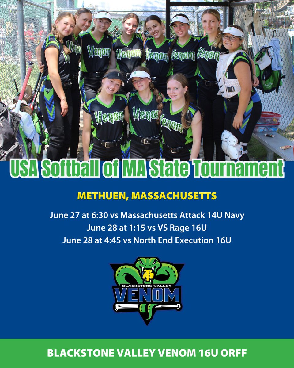 BVVenomSoftball's tweet photo. See you this weekend in Methuen everyone! 🐍🥎 https://t.co/pe4DZJC91y