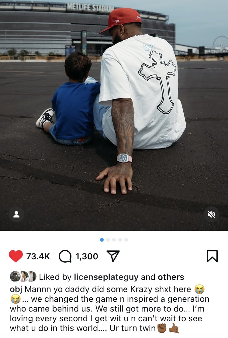 art_stapleton's tweet photo. @obj brought his son Zydn to the old stomping grounds (via Odell’s IG) https://t.co/SpmNXHWj2A