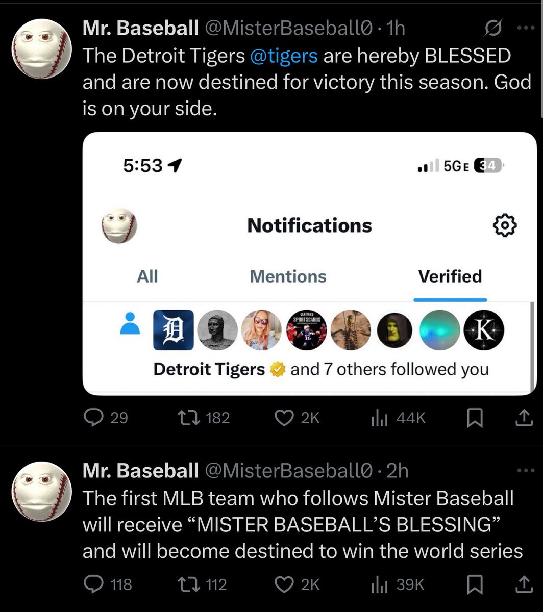 It’s confirmed, the Tigers will win the World Series.