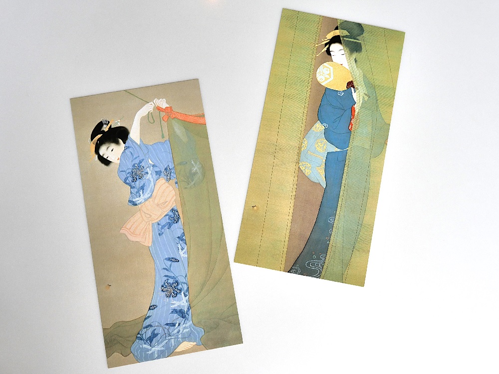 現在展示中の上村松園の名作、《蛍》と《新蛍》の大判ポストカードのご