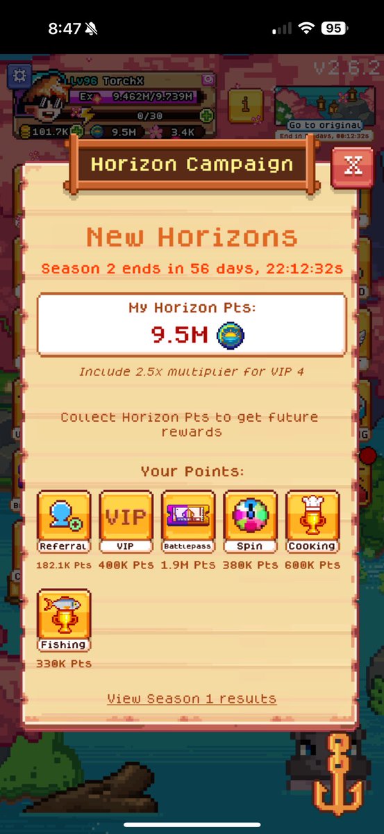 How many Horizon Points do you have so far in S2 of <a href="/FishingFrenzyCo/">Fishing Frenzy</a> 

Share below 👇 🎣