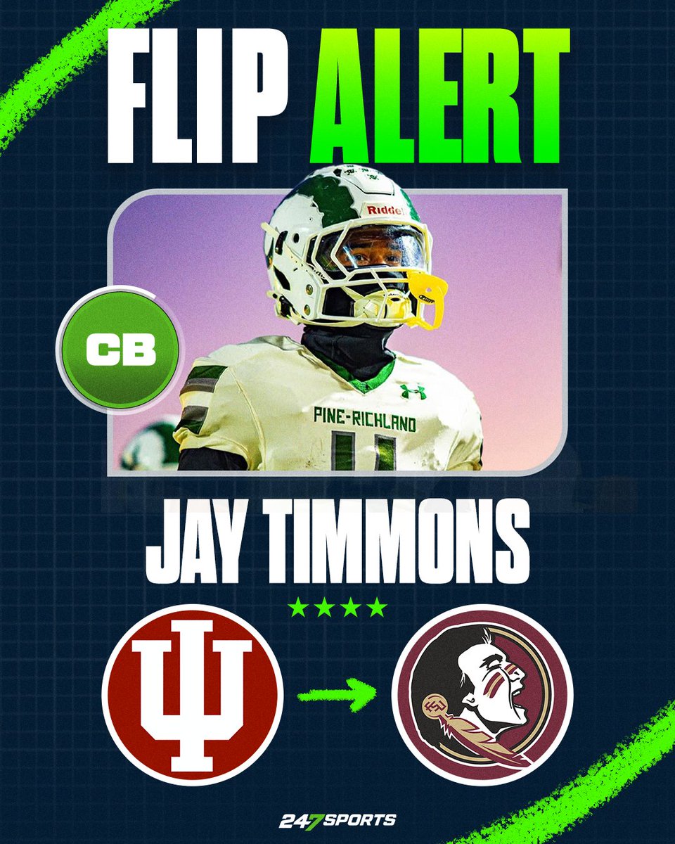 BREAKING: #FSU flips 4-star DB Lawrence 'Jay' Timmons from Indiana.

The son of former FSU LB Lawrence Timmons will follow in his legacy by playing his college football in Tallahassee.

Read about the how the 'Noles pulled off the flip: 247sports.com/college/florid…