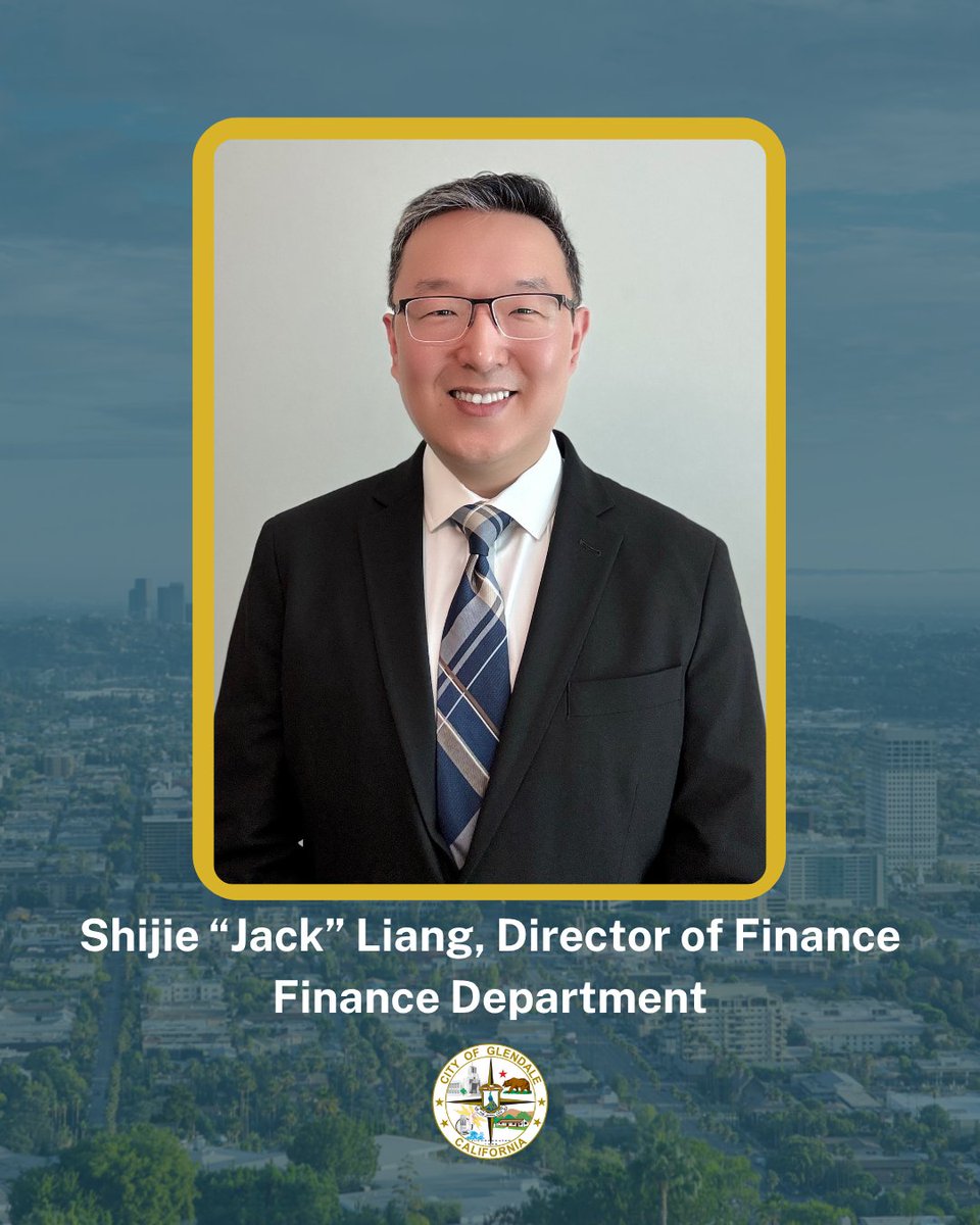 MyGlendale's tweet image. Congratulations to the new Finance Director, Shijie “Jack” Liang!
