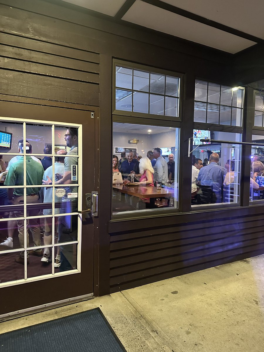 jack_arpey's tweet image. Despite numbers not trending in his favor right off the bat, a decent turnout for Dan Cerutti’s election night party— though most have wisely stayed inside in the air conditioning