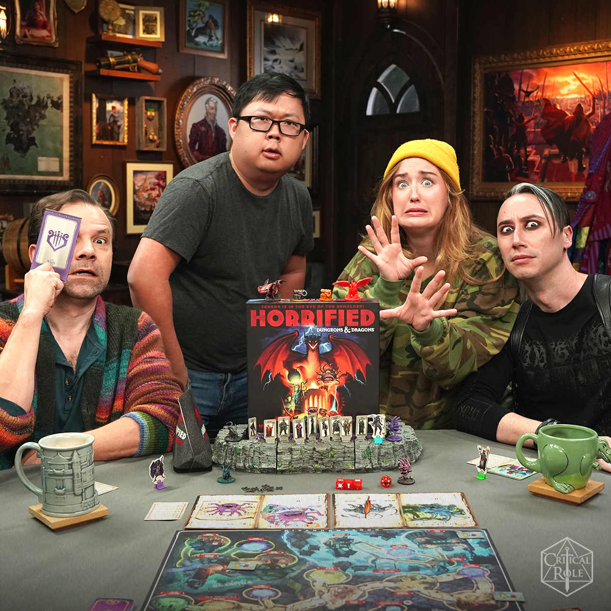 #EverythingIsContent Starts Right Now 🎲🦇

Join us as Ashley Johnson, @voiceofobrien, @alexward777, and <a href="/ProZD/">SungWon Cho</a> take on classic Dungeons &amp; Dragons foes in Horrified: Dungeons &amp; Dragons in an all-new episode brought to you by our pals at @ravensburgerna! 

TAKE A SEAT AT THE TABLE