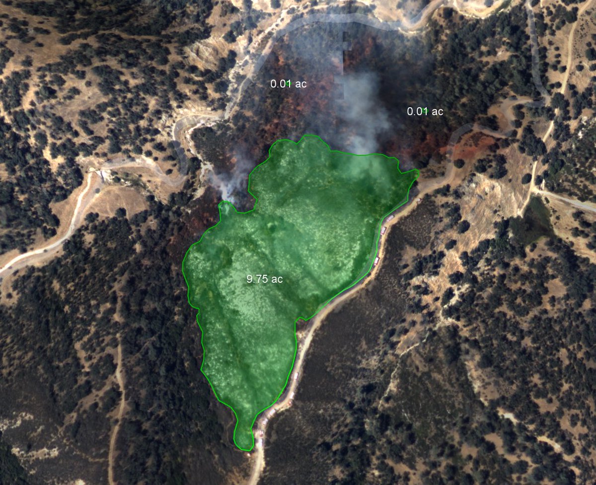 CALFIRELNU's tweet photo. One of CAL FIRE’s core objectives is to contain 95 percent of all wildfires at 10 acres or less. Tuesday’s stop on the #CacheFire off Highway 20 east of Clearlake Oaks near the gravel pits showed how a coordinated air and ground attack allowed us to meet that initial attack strategy. This fire was held at 9.75 acres, a strong feat considering firefighters were dealing with spotting issues from the fire burning in brush in a remote location.