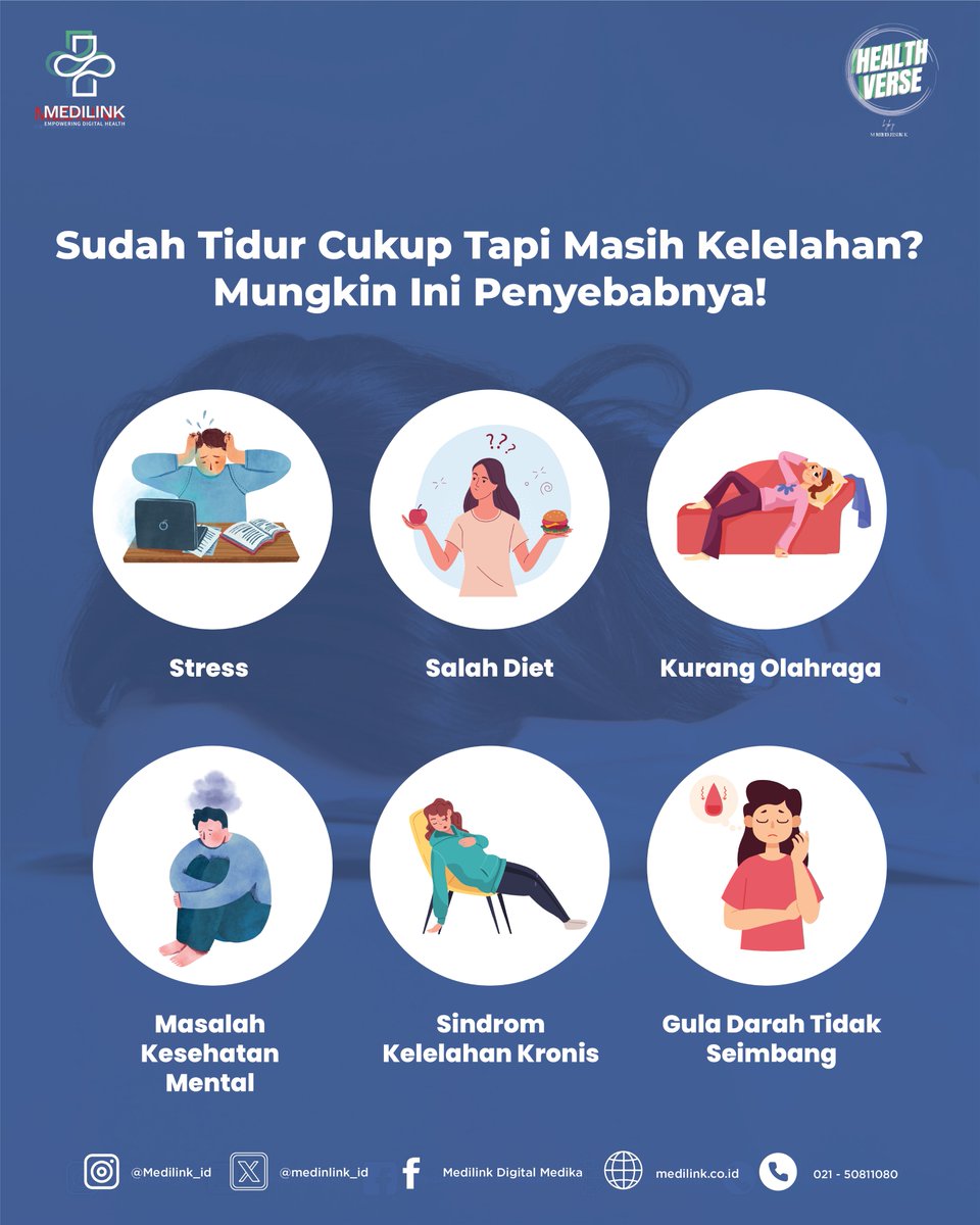 Medilink_ID's tweet photo. Walau jam tidur sudah ideal, kalau kualitasnya nggak bagus, badan akan tetap terasa capek. Yuk, mulai evaluasi gaya hidup dan kebiasaan tidurmu. Jangan ragu konsultasi ke profesional kalau perlu ya!

Stay Healthy ✨

#MedilinkInfo https://t.co/LYrBEFQEBB
