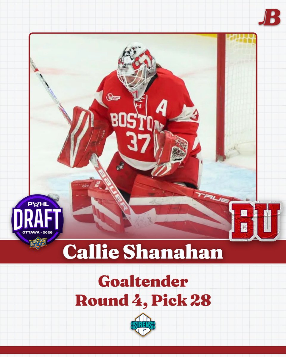 Callie Shanahan has been selected in the fourth round, 28th overall, in the PWHL by the New York Sirens. 

Shanahan posted a .924 save percentage and recorded three shutouts this past season.

She is the first Terrier to get drafted to the PWHL straight from BU.