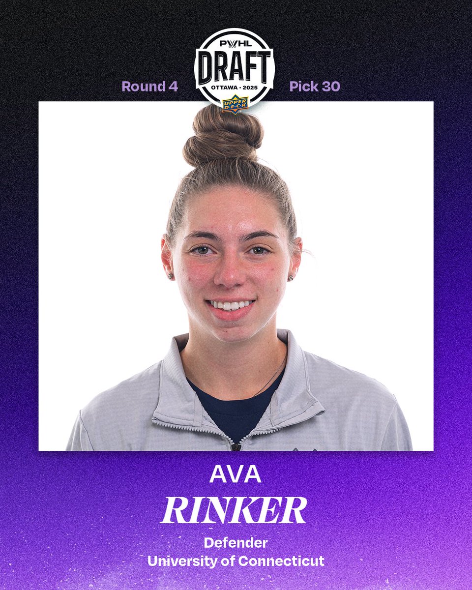 Welcome to our RINK, Ava RINKer!!!!!!

With the 30th overall pick, we have selected defender Ava Rinker!