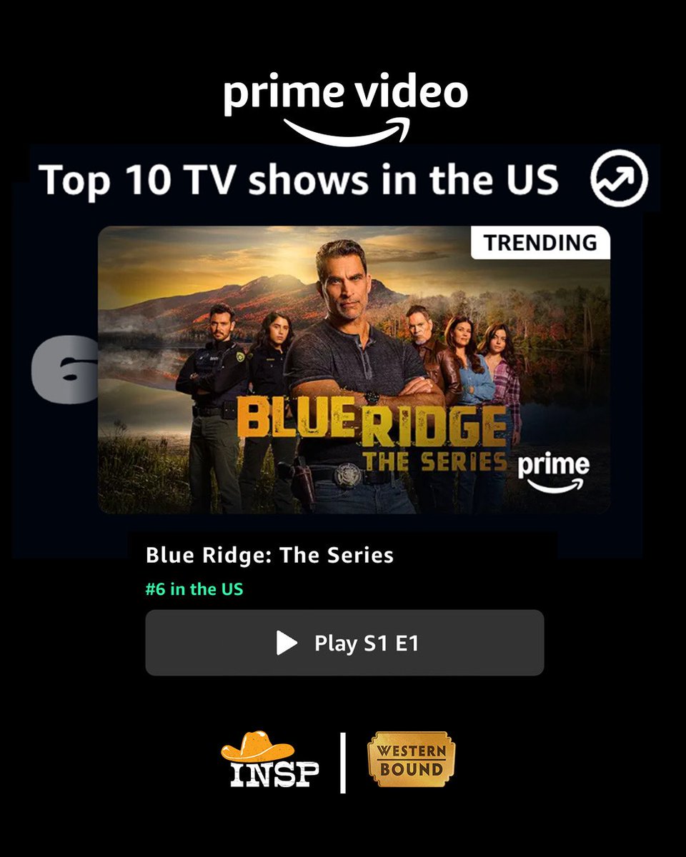 I must congratulate the cast and crew of “Blue Ridge: The Series” Season 1. It’s hit #6 on Amazon Prime - and is the ONLY non-Amazon series in the top 10. What an accomplishment! 

Thank you all for your continued support of the show! -BB