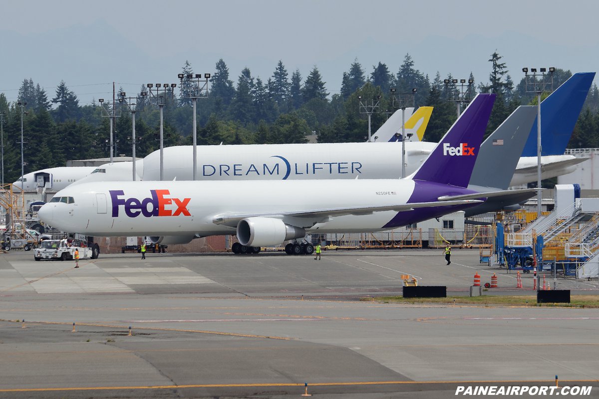 FedEx 767 N250FE delivery flight from Everett
