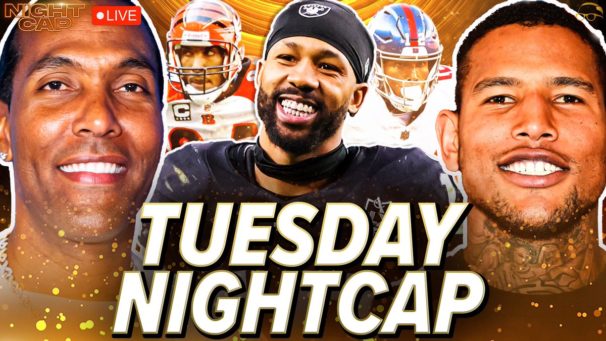 Nightcap (@nightcapshow_) on Twitter photo NIGHTCAP WITH T. J. HOUSHMANZADEH & DARREN WALLER NOW LIVE ‼️‼️‼️
<a href="/housh84/">T.J. Houshmandzadeh</a> <a href="/Rackkwall83/">Darren Waller</a>
Tune in now: youtube.com/live/5go3ghX8e… NIGHTCAP WITH T. J. HOUSHMANZADEH & DARREN WALLER NOW LIVE ‼️‼️‼️
<a href="/housh84/">T.J. Houshmandzadeh</a> <a href="/Rackkwall83/">Darren Waller</a>
Tune in now: youtube.com/live/5go3ghX8e…
