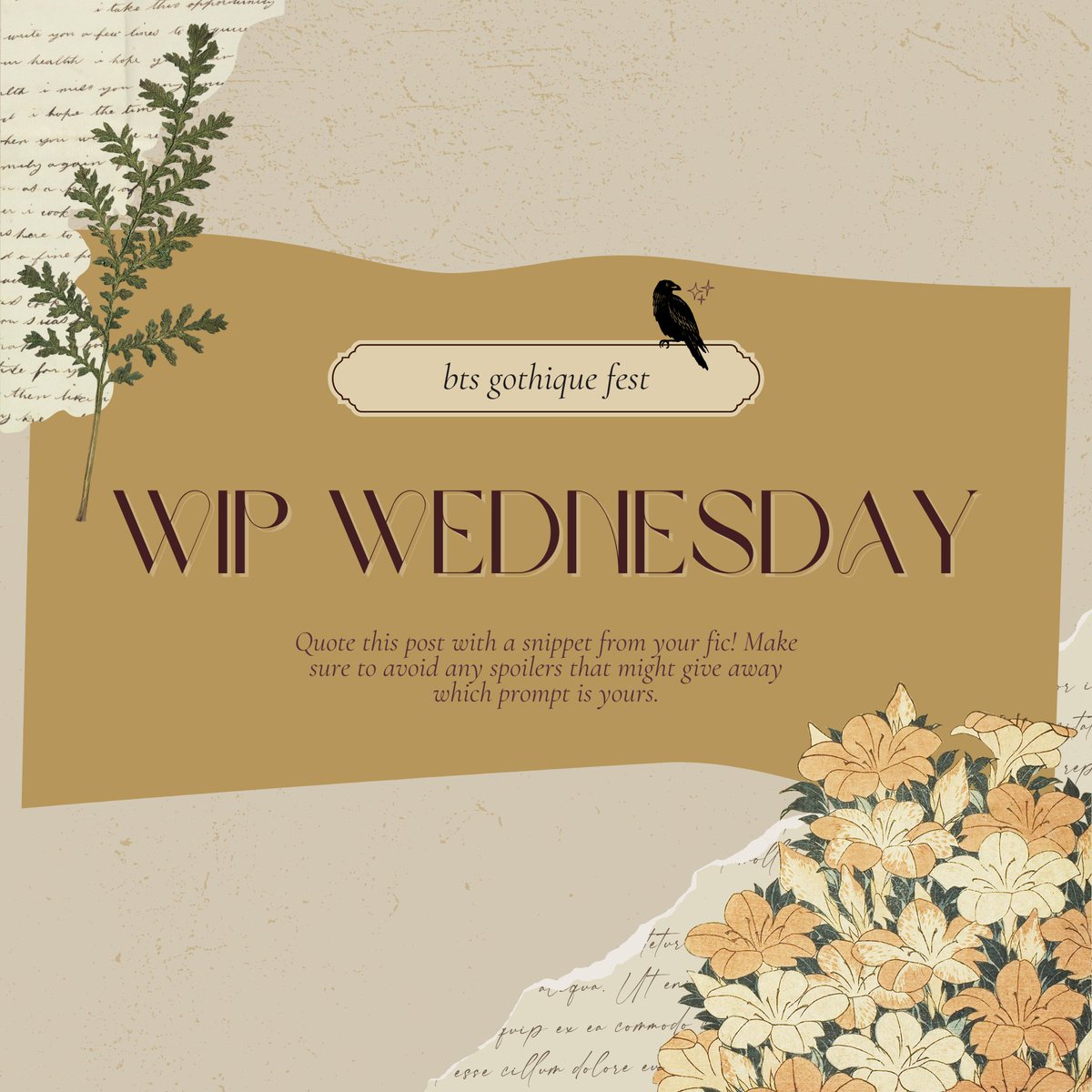 btsgothiquefest's tweet image. Happy Wednesday, little ravens! 🕯️ 

We&apos;re so excited to see what you&apos;ve been working on! Quote this post if you&apos;ve got a snippet from your fic you&apos;d like to share with us.