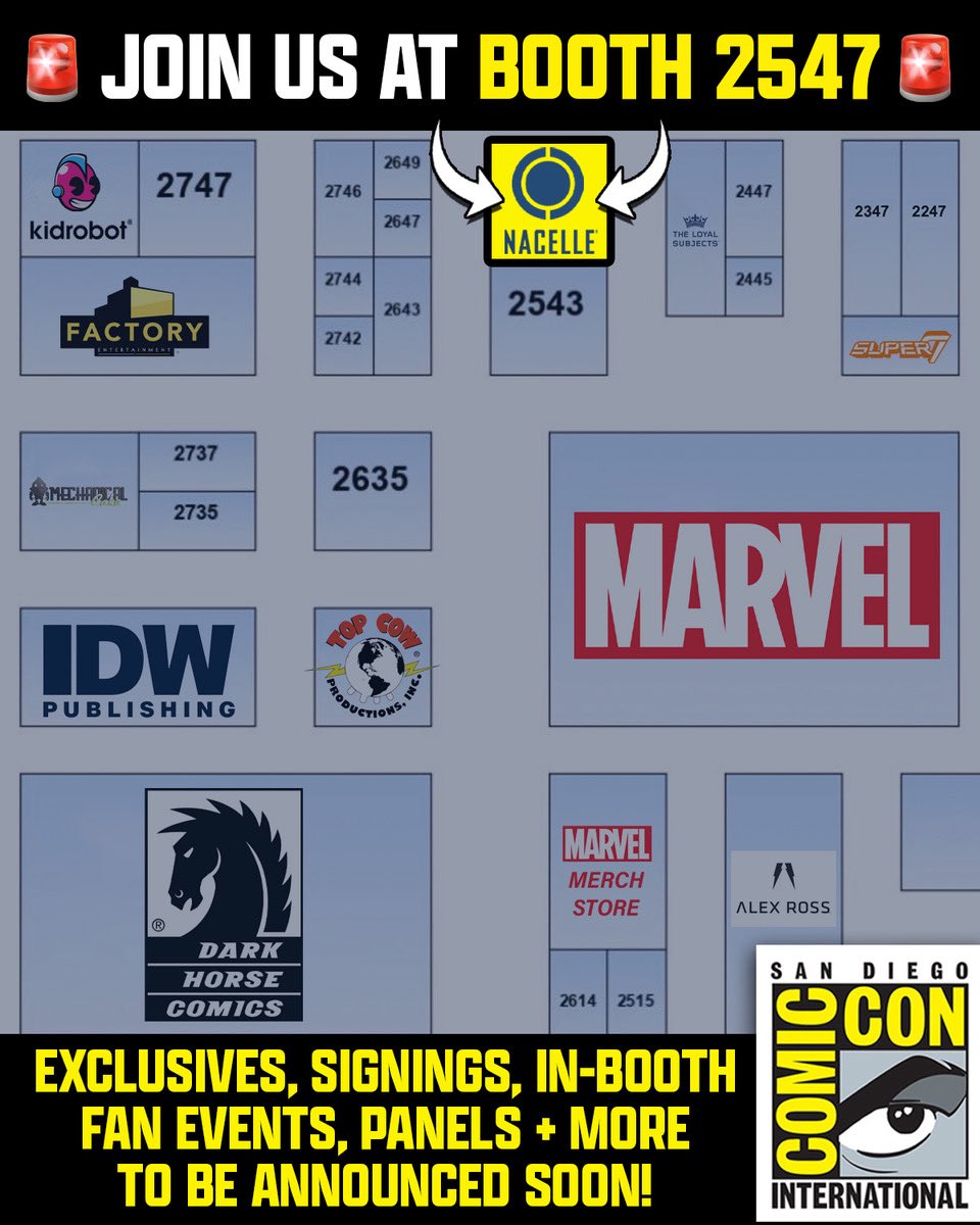 Join us at booth 2547 at San Diego Comic Con this year where we’ll have some insanely cool exclusives, can’t-miss autograph signings and more! Stay tuned for announcements coming soon!